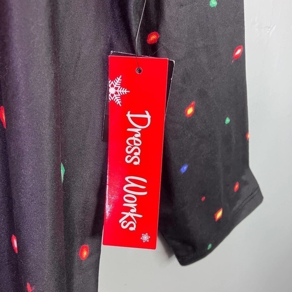 Dress Works Bah Hum Pug Christmas Holiday Scrooge Dog Festive Lights Dress Sz M - Picture 9 of 15